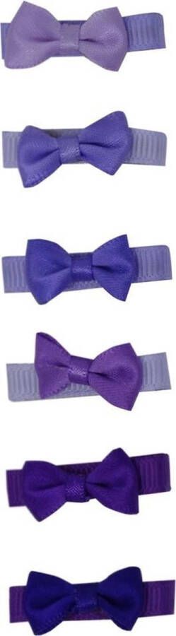 Jessidress Mini Haarclips met kleine Haarstrikjes Meisjes Baretten Paars