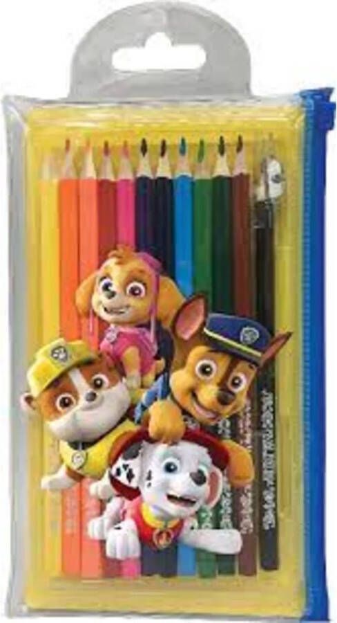 Jiri models Paw Patrol kleurpotloden met puntenslijper in sluitbare etui