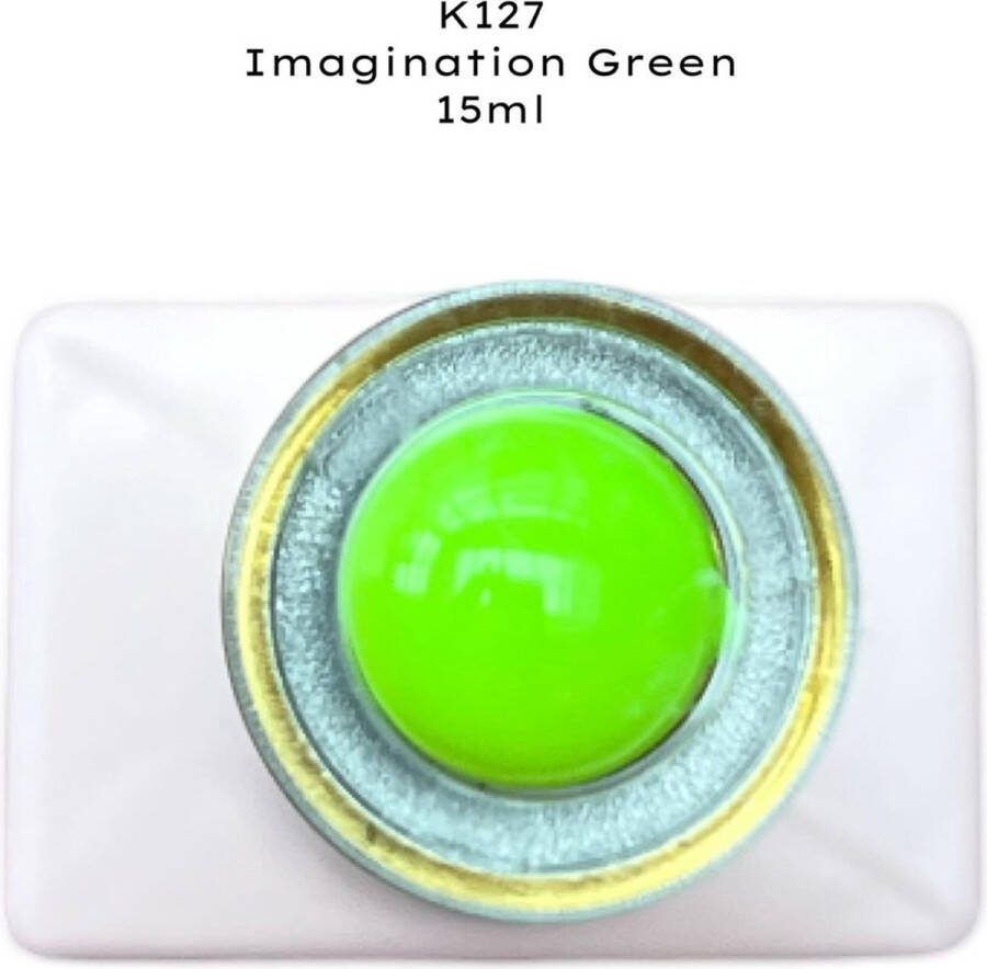 Jixxa Beauty Jixxa gellak flesje 15ml K127 Imagination neon groen Neon nagels Gellak uitharden Neon gellac Neon gel nagellak UV lamp Neon gellak LED lamp Fluorescerende gel nagellak UV LED Neon kleur gellak voor UV lamp