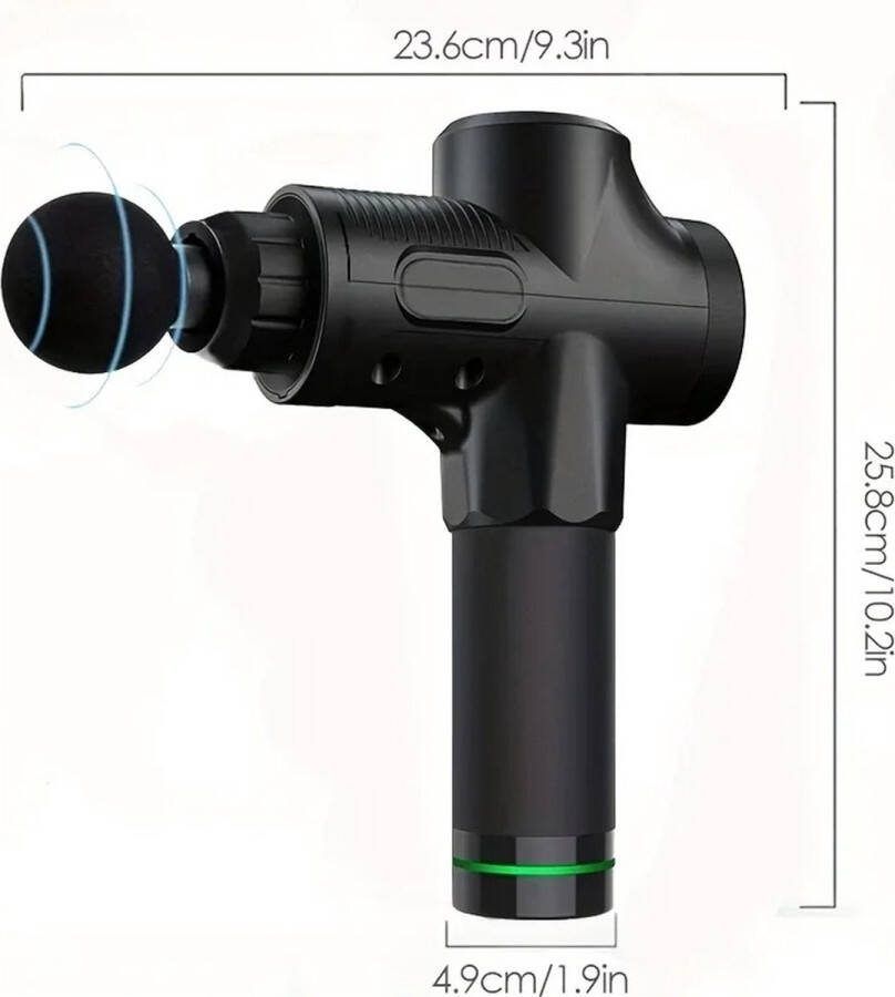 JK24 Massage gun Massage pistool Massage apparaat Massage gun professioneel Massagegun Massagepistool Verlicht Spierspanning 30 standen 12mm diep geluidsarm 46dB met LCD scherm 6 opzetstukken met opbergtas 8 uur batterij