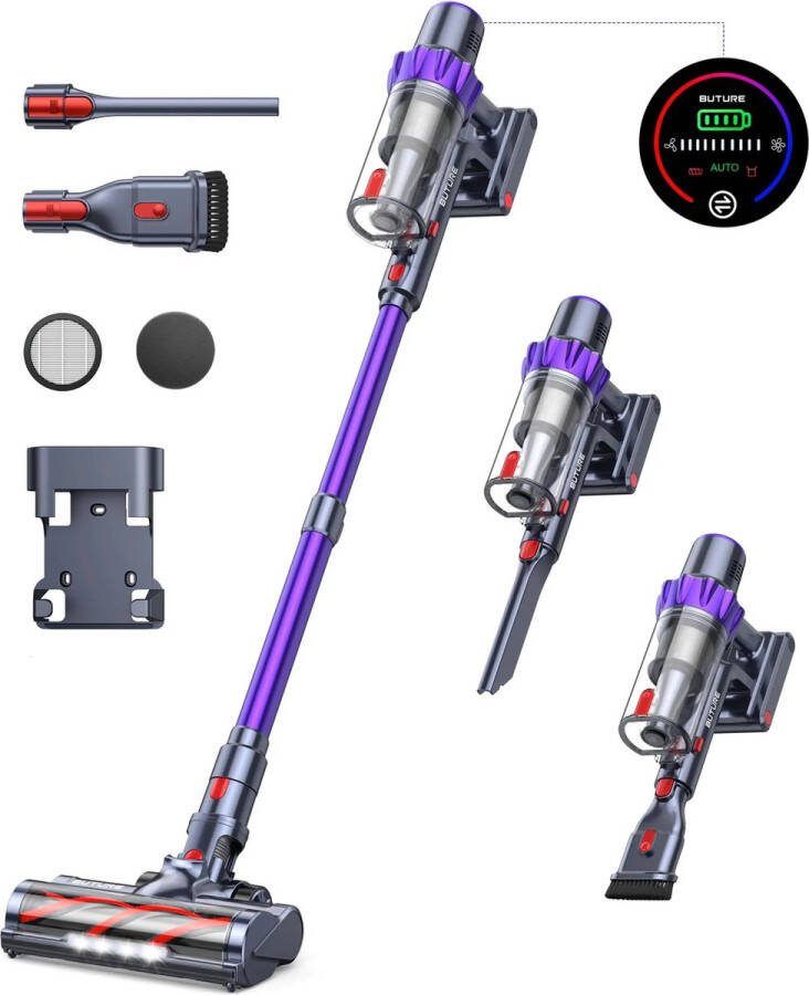 JK24 Steelstofzuiger draadloos Steelstofzuigers Stofzuiger draadlos Steelstofzuiger zonder zak op accu Snoerloze stofzuiger 33kpa Touchscreen 450W 1.2L Voor Huisdier Haar Tapijt Harde Vloer