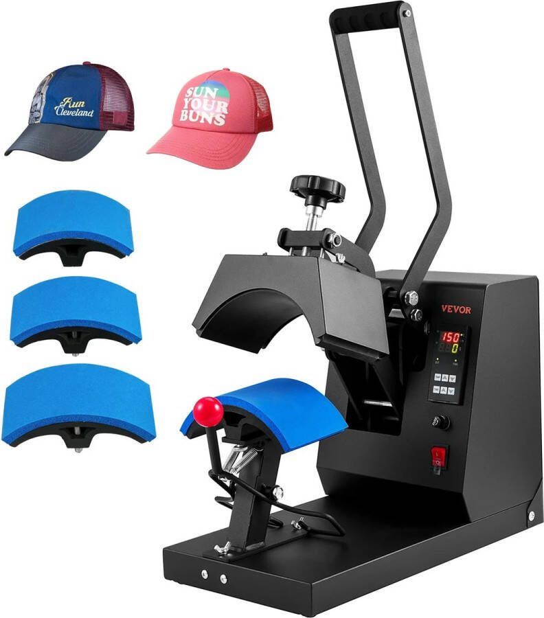 JK24 Transferpers Warmte transferpers Sublimatie printer Hittepers Heat Press Machine voor Caps Hoeden Petten Emmerhoeden etc