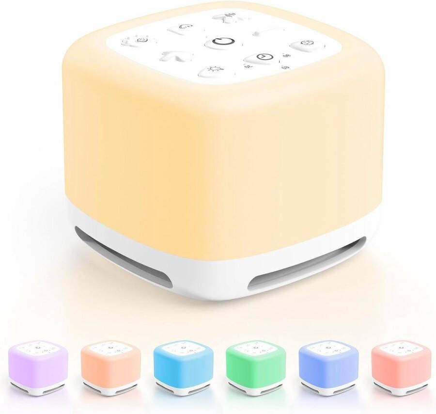 JK24 White noise machine White noise baby Witte ruis 40 Geluiden Witte Ruismachine 7 Nachtlampje Easy Sleep Sound Machine voor Baby Volwassenen Timers & Geheugenfunctie