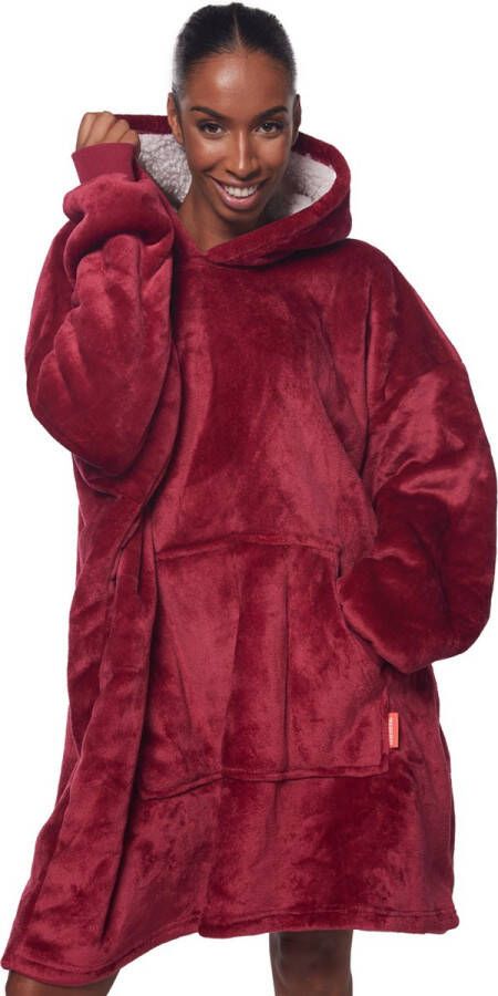 JML Homie Hoodie Oversized hoodie Deken Plaid met mouwen Unisex Eén maat Rood