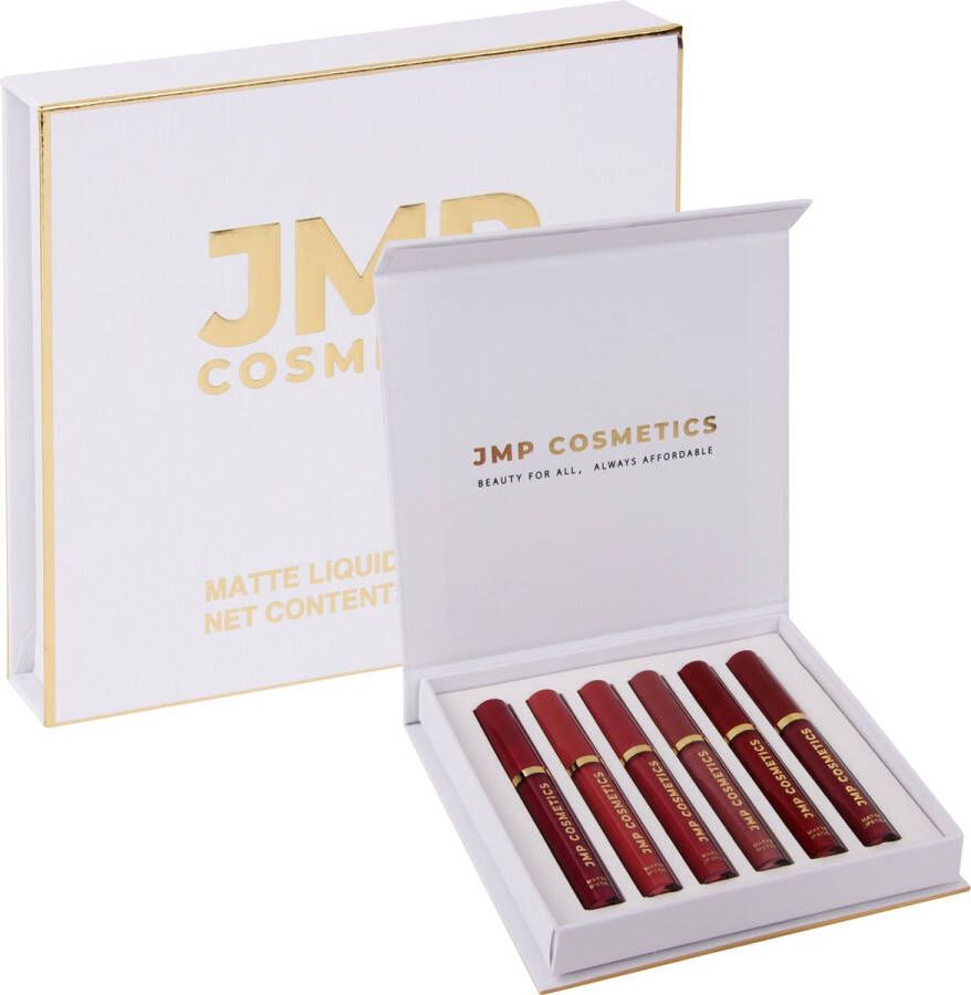 JMP Cosmetics Matte Liquid Lipsticks Set 6 Kleuren Nude Vegan Lipgloss Lippenstift Waterproof