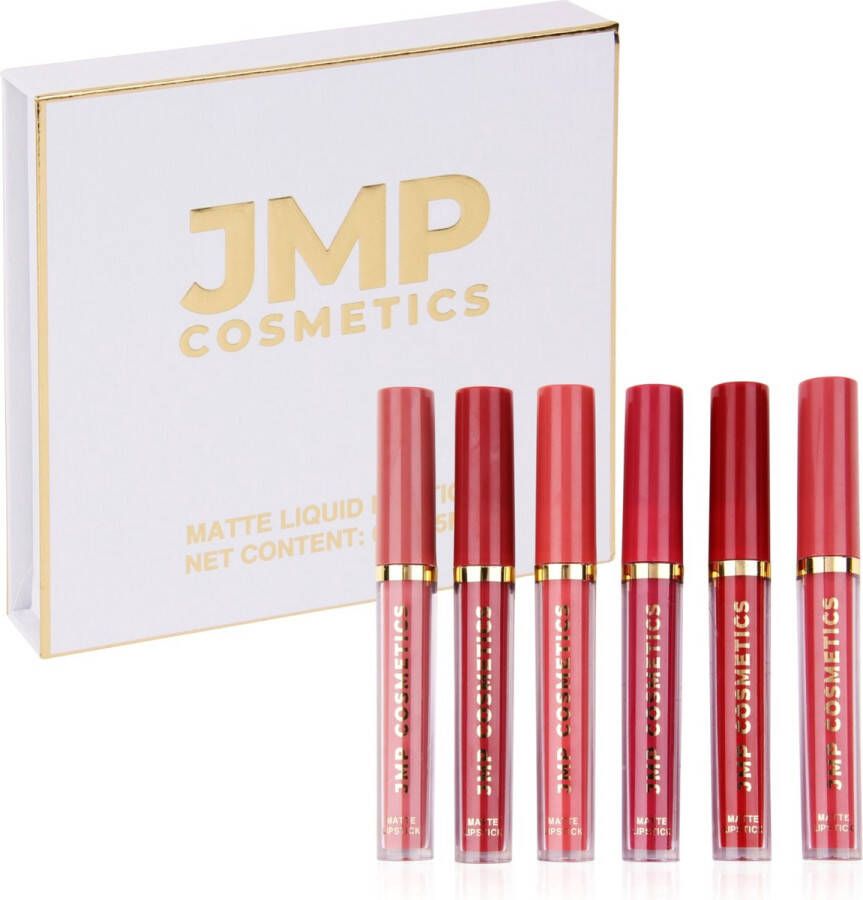 JMP Cosmetics Matte Liquid Lipsticks Set 6 Kleuren Dark Nude Vegan Lipgloss Lippenstift Waterproof