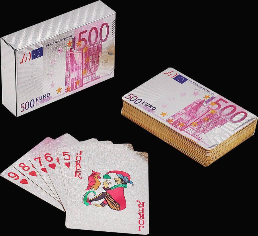 JMShops 100% Plastic Speelkaarten (500 Euro Biljet) Waterdichte Professionele Poker Kaarten Plastic Speelkaarten Luxe Kaartspellen Professionele Premium Speelkaarten Blackjack PVC Speelkaart Spel