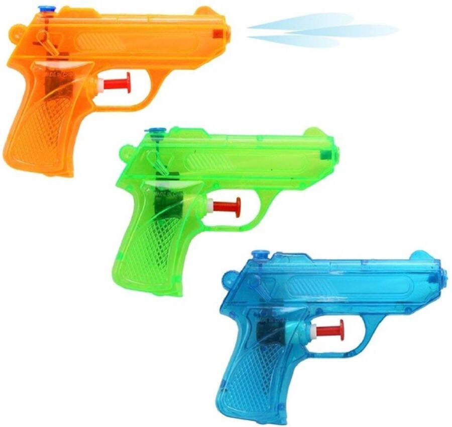 JMShops Waterpistool Set van 3 (12 cm) (Oranje Groen Blauw) Speelgoed voor kinderen jongens meisjes Geschikt voor jong en oud Zomer Spelletjes Spelen Vrienden Water Strand Zwembad Familie Kinderen