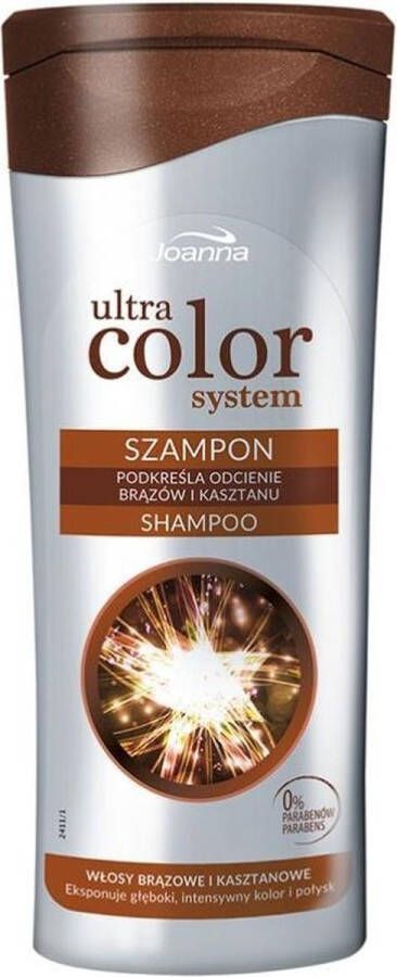 Joanna Ultra Color System Shampoo For Brown & Auburn Hair Shampoo Highlighting Shades Of Brown And Chestnut 200Ml