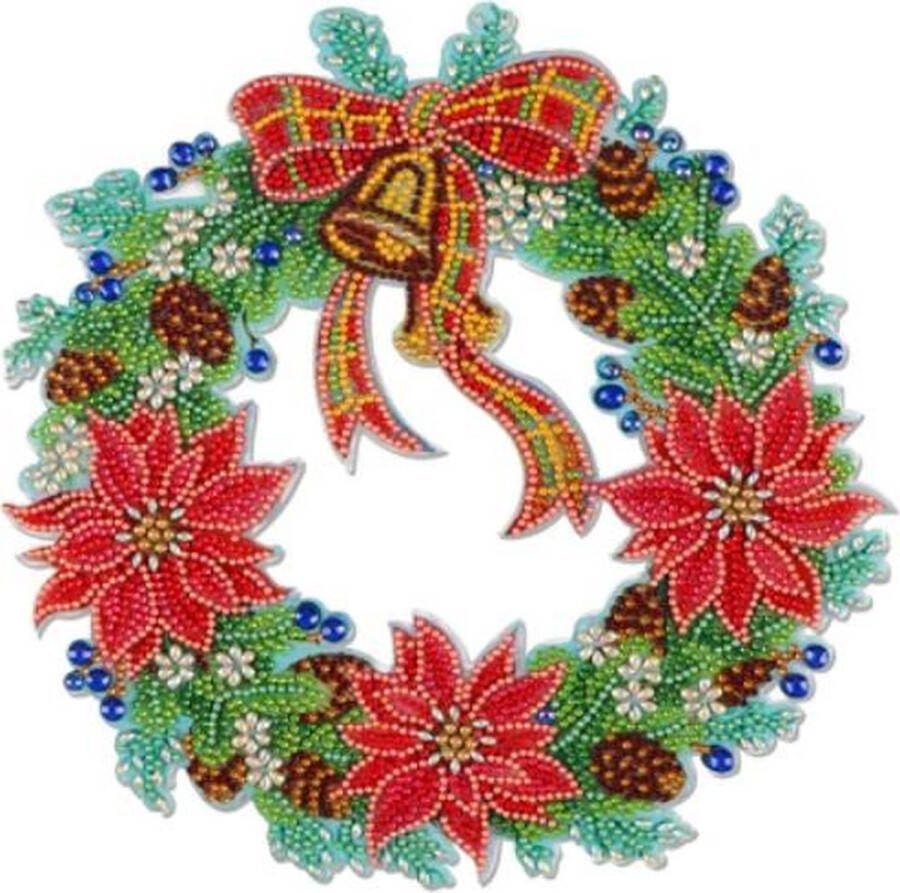 JobaStores Diamond Painting Kerst Krans Kerststerren 30cm