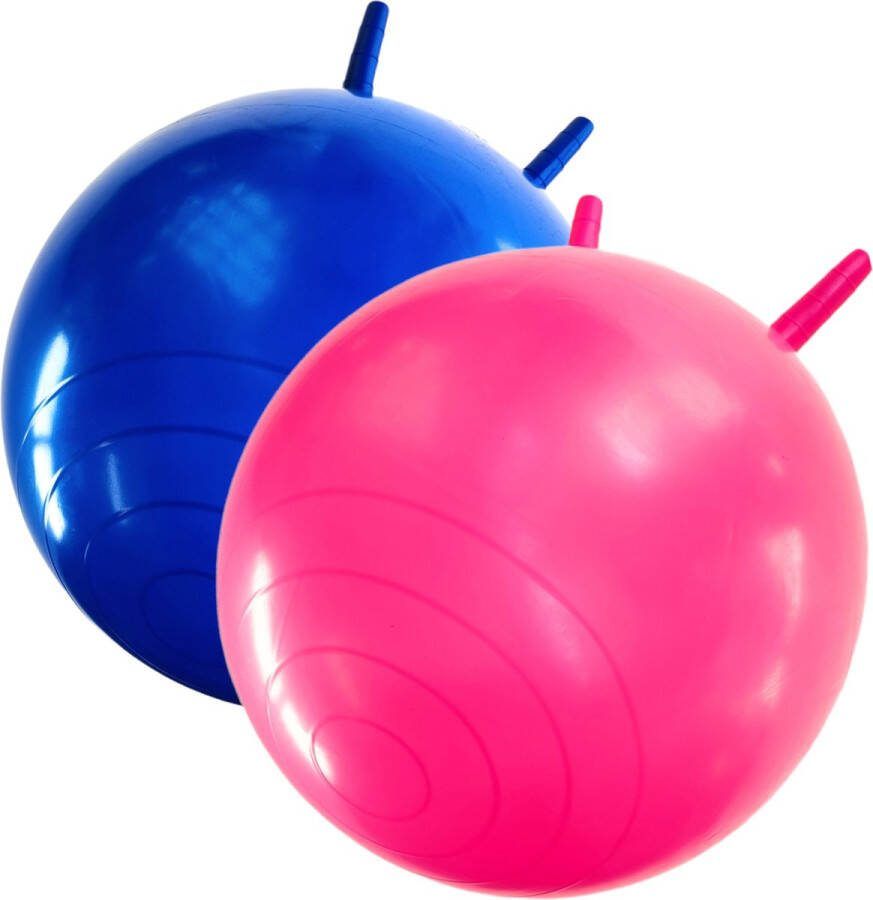 Jobber Toys Jobber Skippyballen 2x Skippybal 45cm Skippy Roze & Blauw