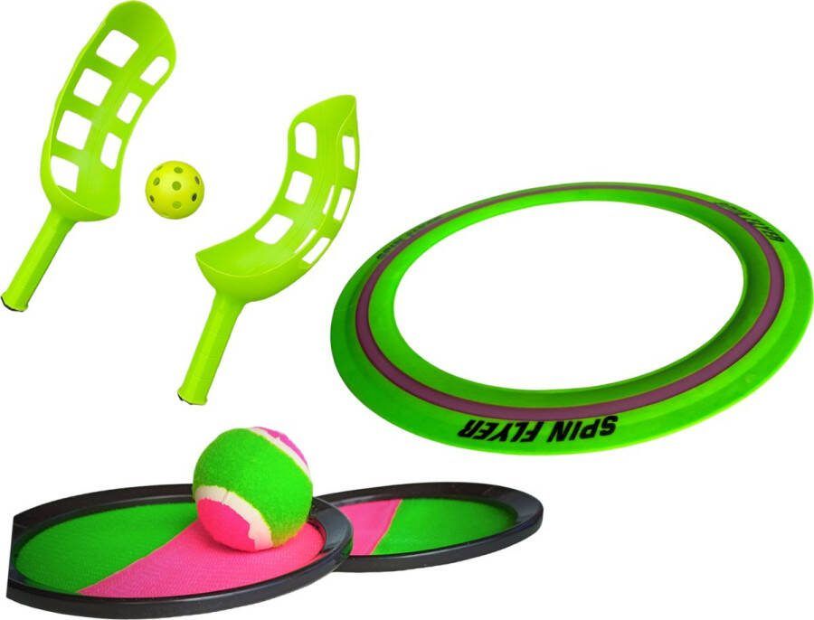 Jobber Toys Jobber Vang en Werpspel Klittenband + Frisbee + Scoopset Strandspeelgoed Catchset