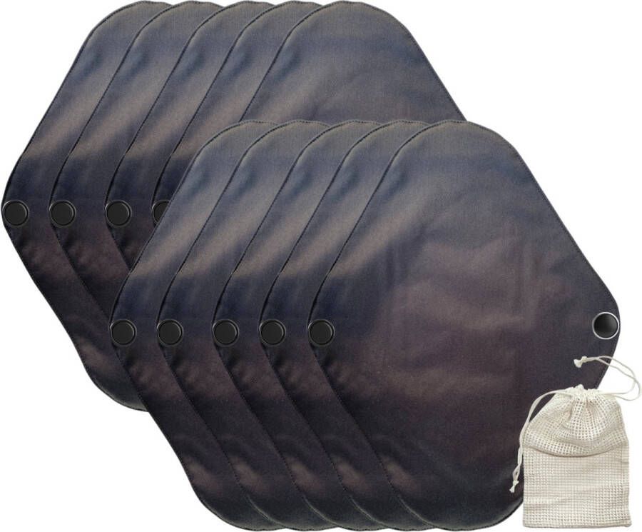 Jobebe 10 stks 25.4 cm Bamboe Doek Herbruikbare Wasbare Pads Maandverband Menstruatie Cup + 1 Bewaarzakje Waszakje