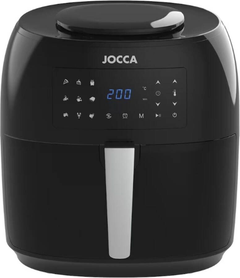 Jocca Airfryer 7.4L Heteluchtfriteuse Airfryers Airfryer xl Airfryer xxl 1800W Glans Zwart 2075