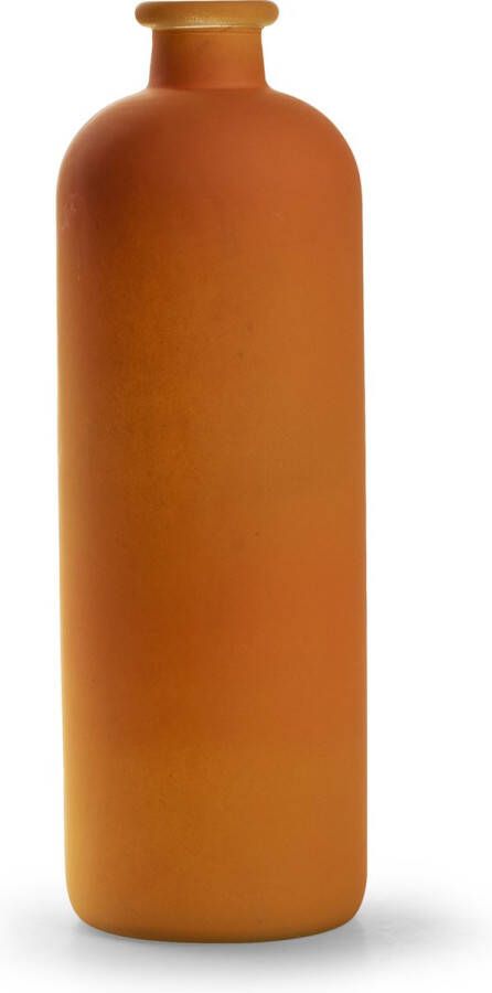 Jodeco Bloemenvaas Avignon Fles model glas mat oranje H33 x D11 cm