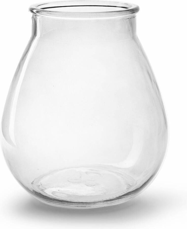 Jodeco Bloemenvaas druppel vorm helder transparant glas H22 x D20 cm