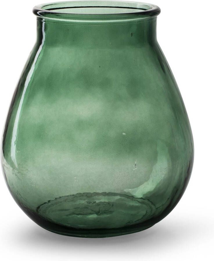Merkloos Bloemenvaas druppel vorm type mistic groen transparant glas H22 x D20 cm Vazen