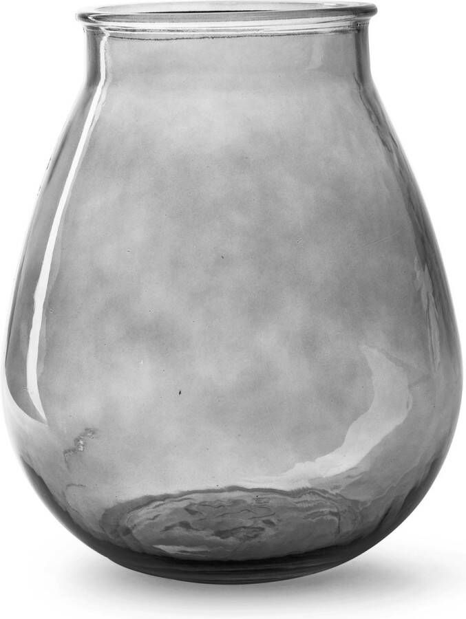 Merkloos Bloemenvaas druppel vorm type smoke grijs transparant glas H28 x D24 cm Vazen