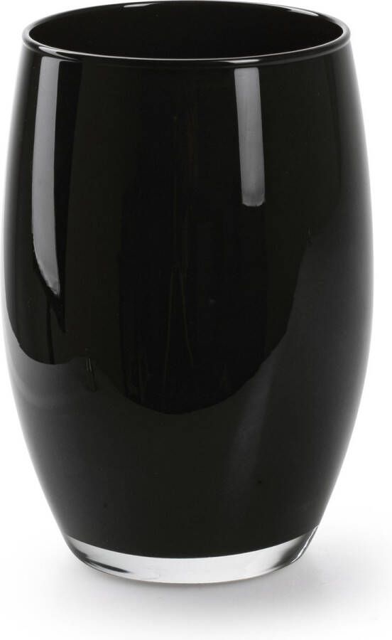 Merkloos Bloemenvaas Galileo zwart stevig glas H20 x D14 cm Vazen