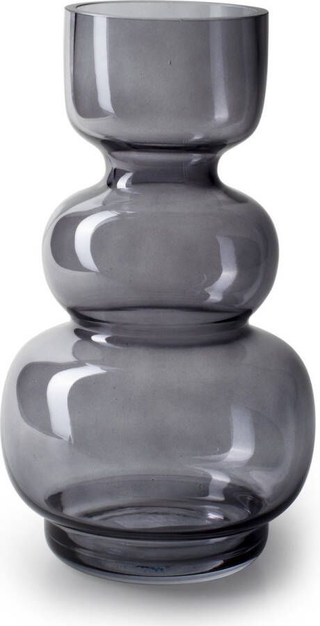 Jodeco Bloemenvaas smoke grijs transparant glas H25 x D14 cm Zeer stijlvolle vorm