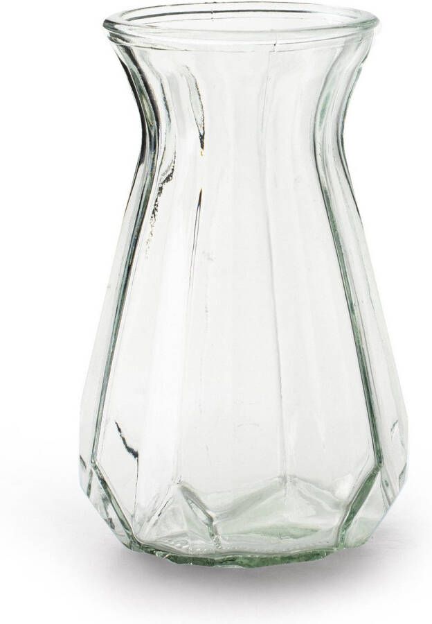 Jodeco Bloemenvaas Stijlvol model helder transparant glas H18 x D11.5 cm