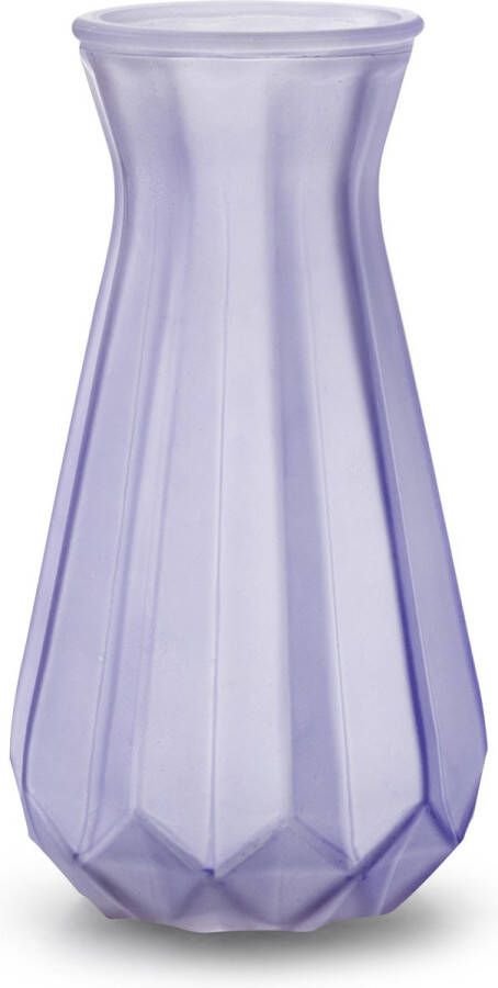 Jodeco Bloemenvaas Stijlvol model lila paars transparant glas H18 x D11 5 cm