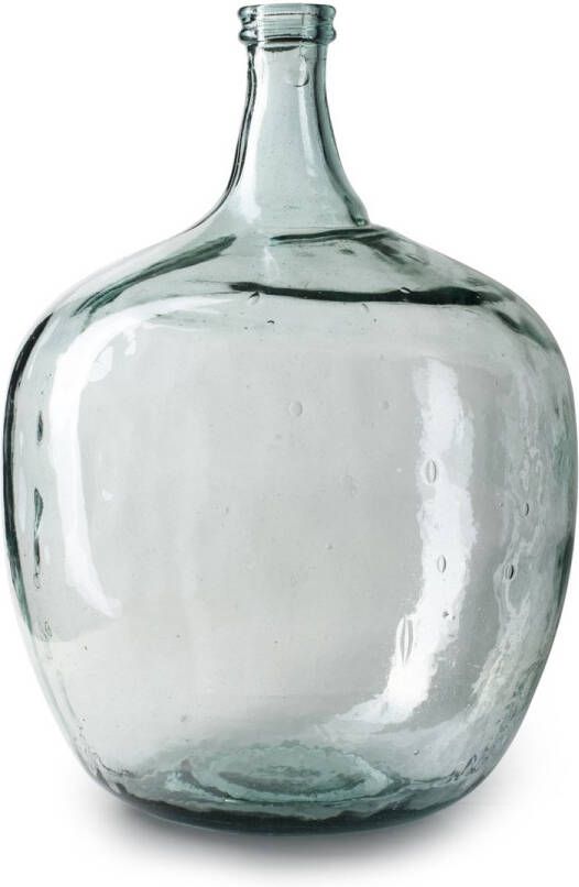 Jodeco Transparante grote fles vaas John eco glas 60 x 45 cm 50 liter Gerecycled glas Woonaccessoires woondecoraties Glazen decoratie fles