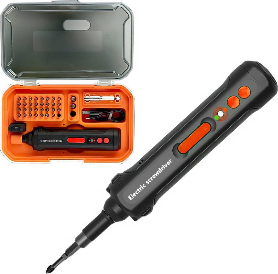 JOEAIS AccuschroevendraaierElektrische accuschroevendraaier 37in 1 Magnetische set 4V 1500mAhType-C Oplaad-LED-werklamp Zaklamp MinistaafschroevendraaierAutomatische draadloze elektrische schroevendraaier Elektrische schroevendraaier (37 stuks)Oplaadbaar