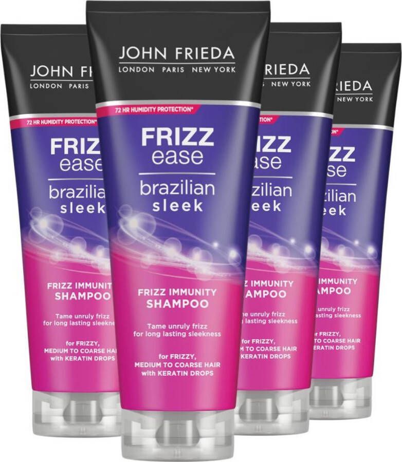 John Frieda 4x Frizz Ease Brazilian Sleek Shampoo 250 ml