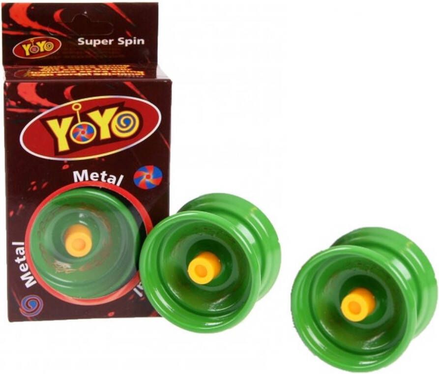 John Toys 2x stuks groene speelgoed jojo voor kinderen en volwassenen