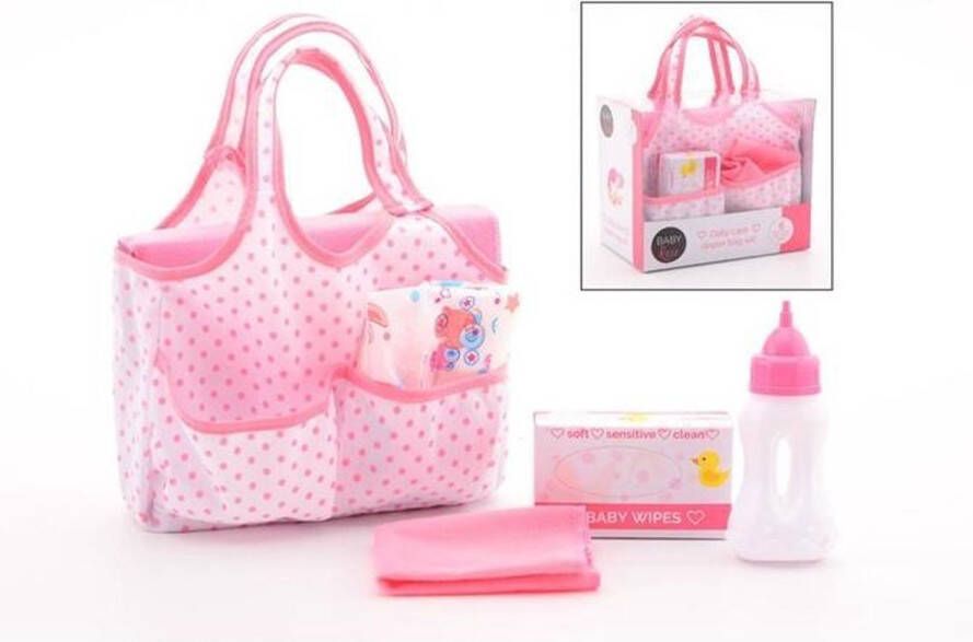 John Toys Baby Rose Luiertas voor pop met accessoires