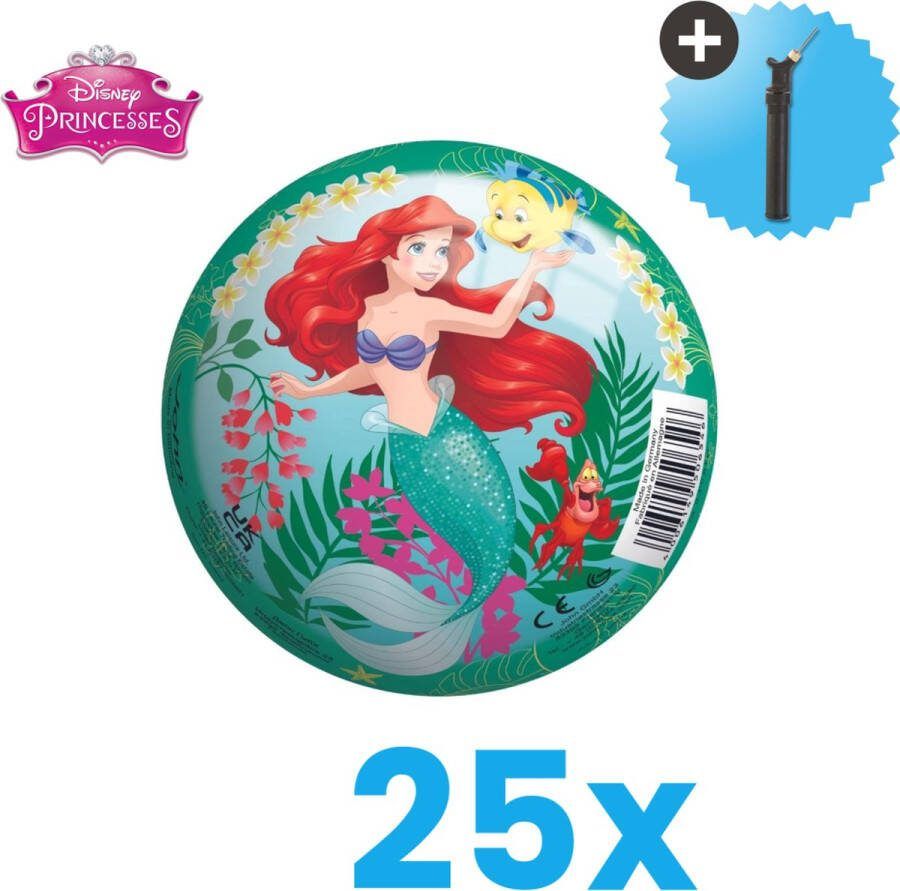 John Toys Disney Princess Lichtgewicht Speelgoed Bal Kinderbal 23 cm Volumebundel 25 stuks Inclusief Balpomp