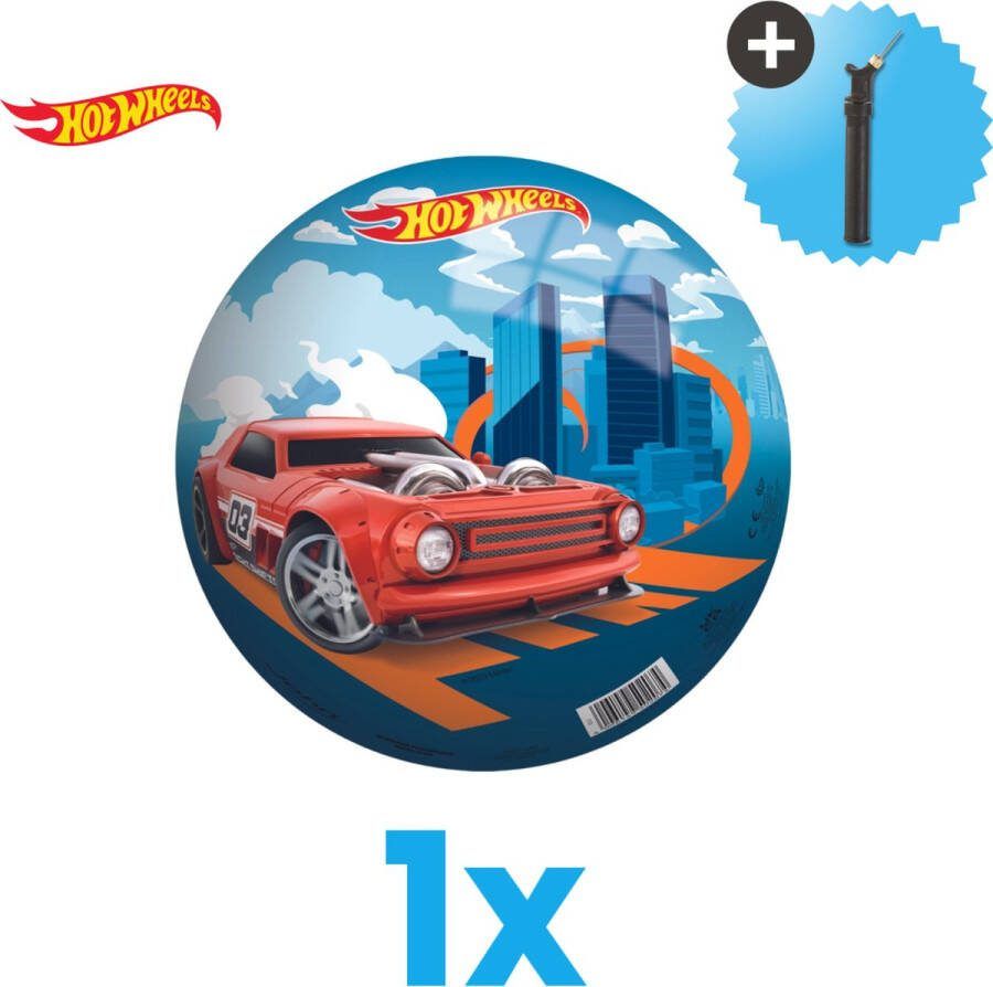 John Toys Hot Wheels Lichtgewicht Speelgoed Bal Kinderbal 23 cm Inclusief Balpomp