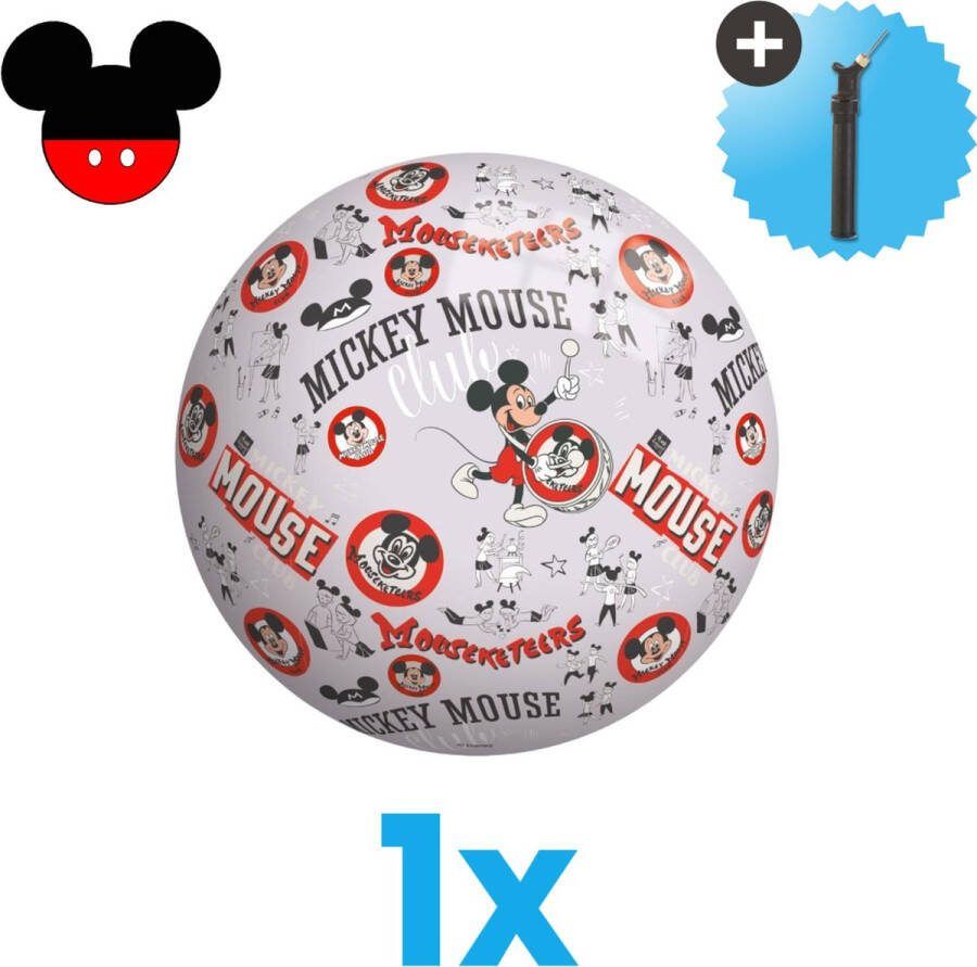 John Toys Mickey Mouse Lichtgewicht Speelgoed Bal Kinderbal 23 cm Inclusief Balpomp