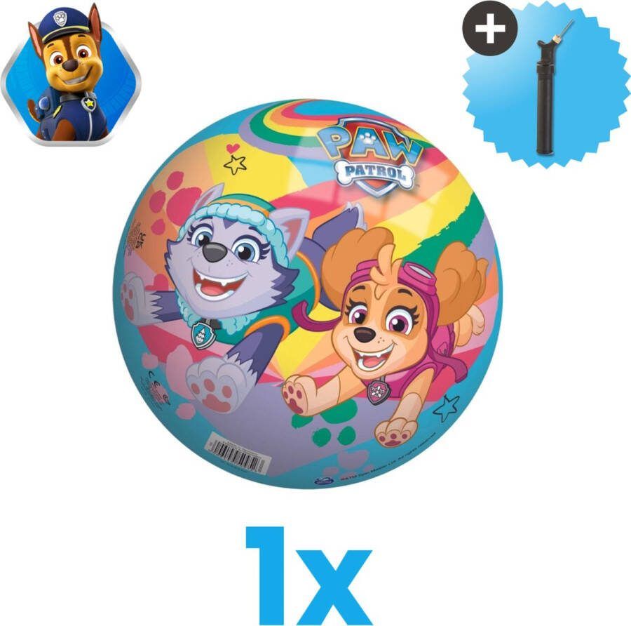John Toys Paw Patrol Lichtgewicht Speelgoed Bal Kinderbal 23 cm Inclusief Balpomp