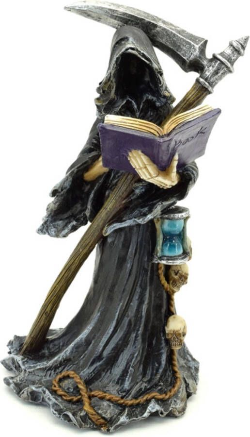 John Vögler Reaper ornament Boek der Doden 27cm Reaper leest in zijn boek beeldje handbeschilderd en gedetailleerd
