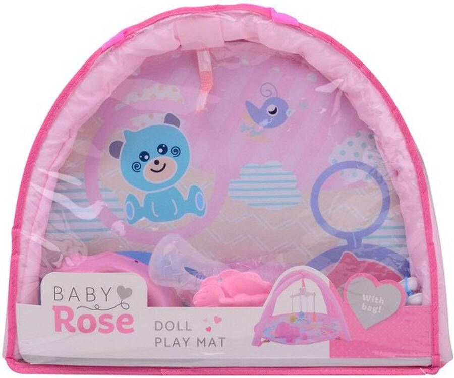 Johntoy Baby Rose Poppen Speelmat Inclusief Draagtas Potje Speen Flesje voor de pop