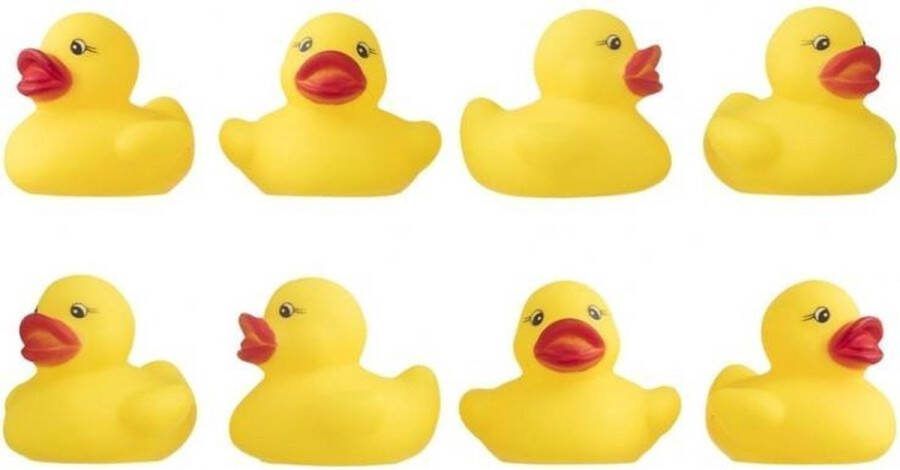 Johntoy badeendjes 8 stuks 5 cm geel