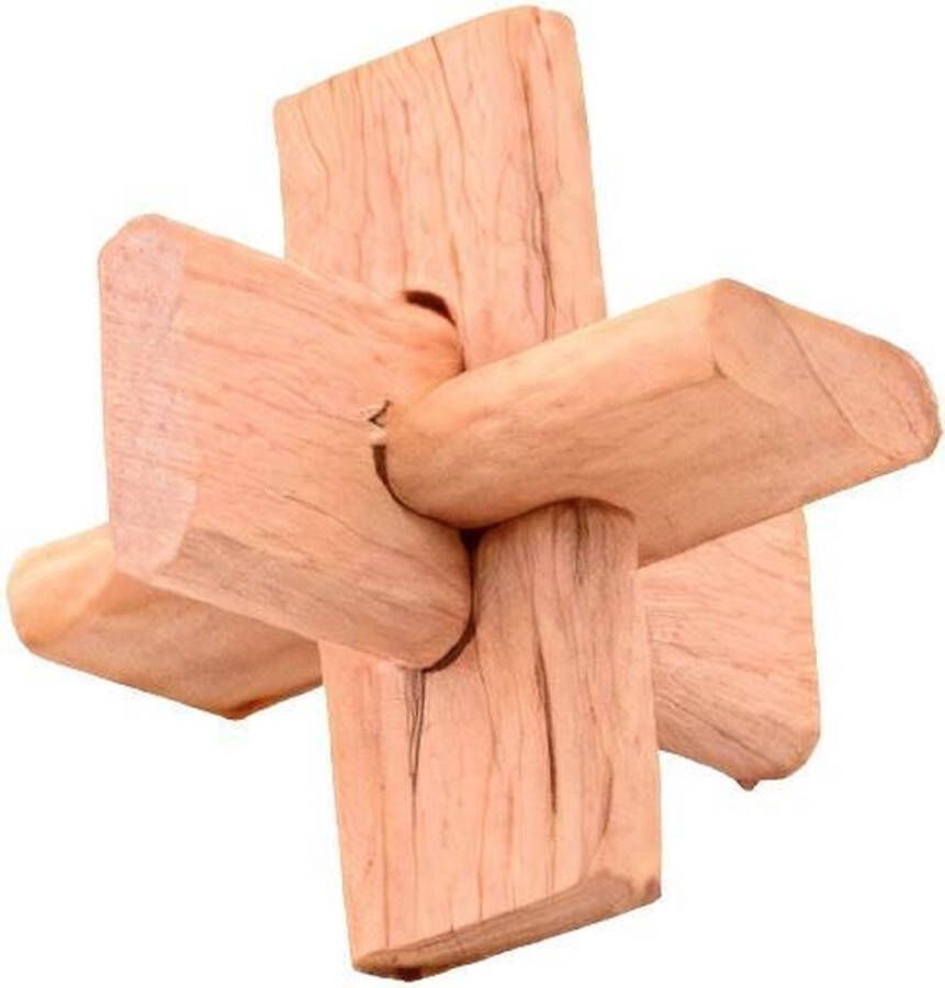 Johntoy breinbreker puzzel J 4 5 cm hout bruin