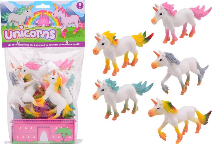 Johntoy John Toy Unicorns 5 stuks in zak 12x8cm