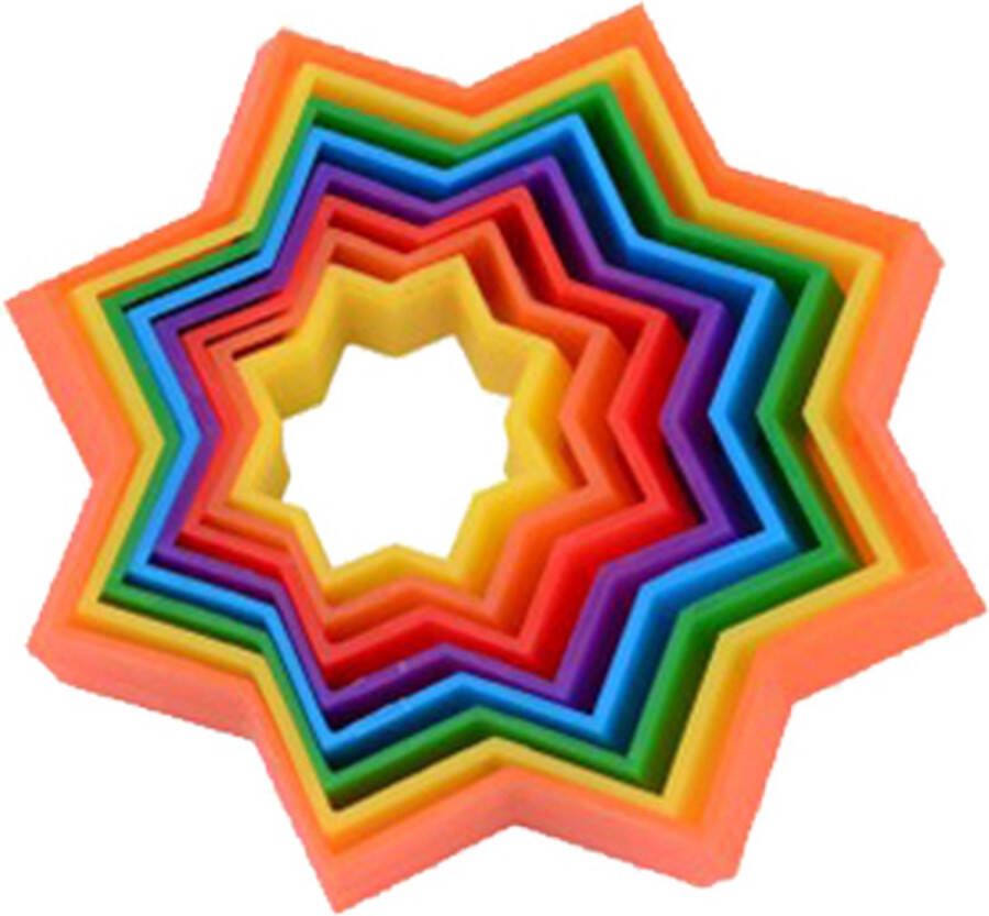 Johntoy Fidget magische regenboog ster Fidget toys Cube Speelgoed Kinderen Stress Antistress Kunststof multicolor