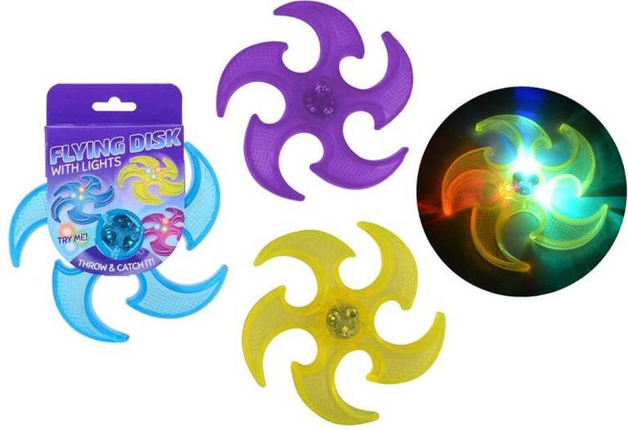 Johntoy Frisbee met licht Klein Flexibel Siliconen 15 cm Speelgoed Buitenspeelgoed Overgooien