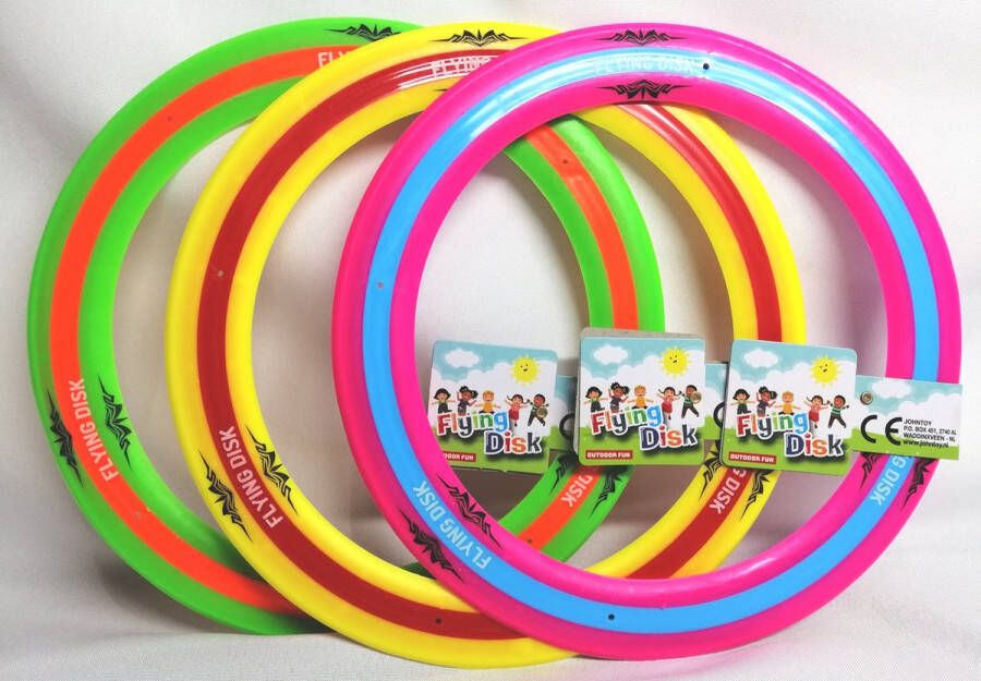 Johntoy Frisbee Ring 25 cm Zeer Stabiel Siliconen Rand Frisse Kleuren Buiten Spelen Kado Tip !!