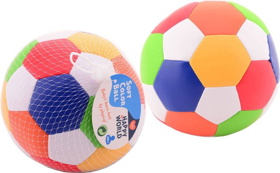 Johntoy Happy World zachte bal multi color 15 cm. 0+