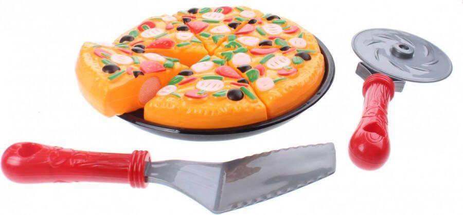 Johntoy Home and kitchen magische pizza Speelgoedeten en -drinken Multicolor Kunststof Puntjes met klittenband