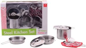 Johntoy Home and Kitchen Stalen pannenset 8 delig