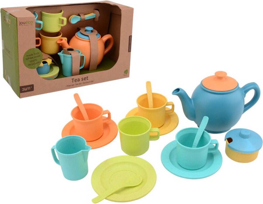 Johntoy Jouéco Thee Set Bioplastic 17-delig Theeservies Speelgoed voor Kinderen