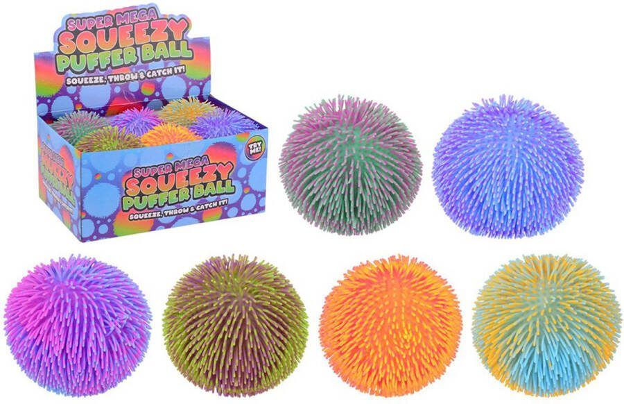 Johntoy Stressbal Fluffy Junior 23 Cm Rubber Groen paars