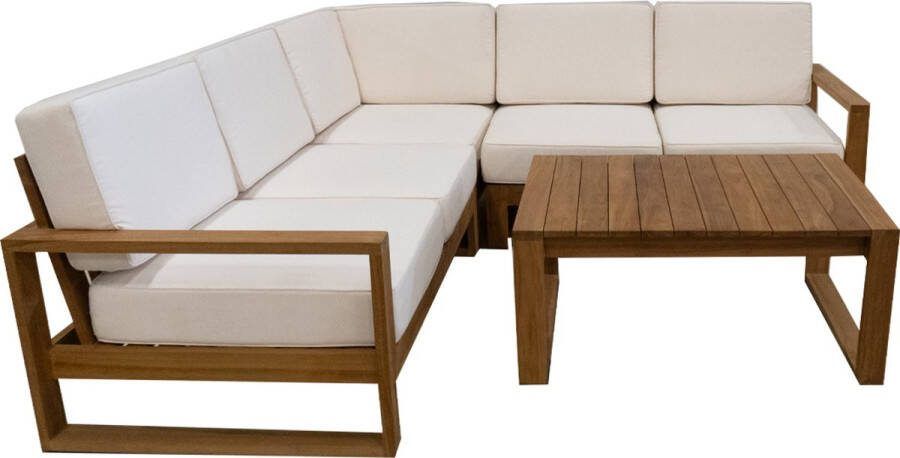 JoJo Living Tuinmeubelen Tuinsets Java Lounge Hoekbank Java Tuintafel Met armleuning Loungebank 270 x 270 cm