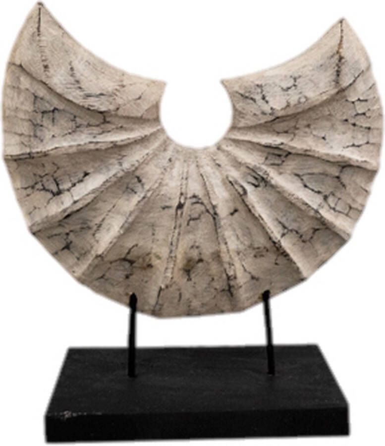 JoJo Living Woonaccessoires Ornamenten Suarhouten ornament halve Schelp S Handgemaakt